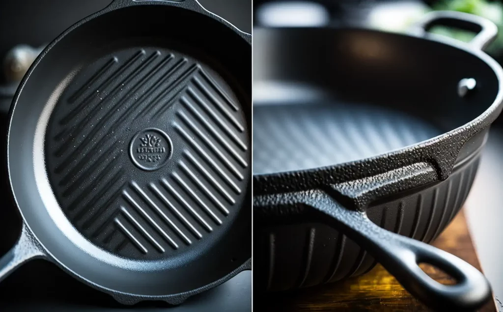 the differences between cast iron skillets with ridges and regular cast iron skillets