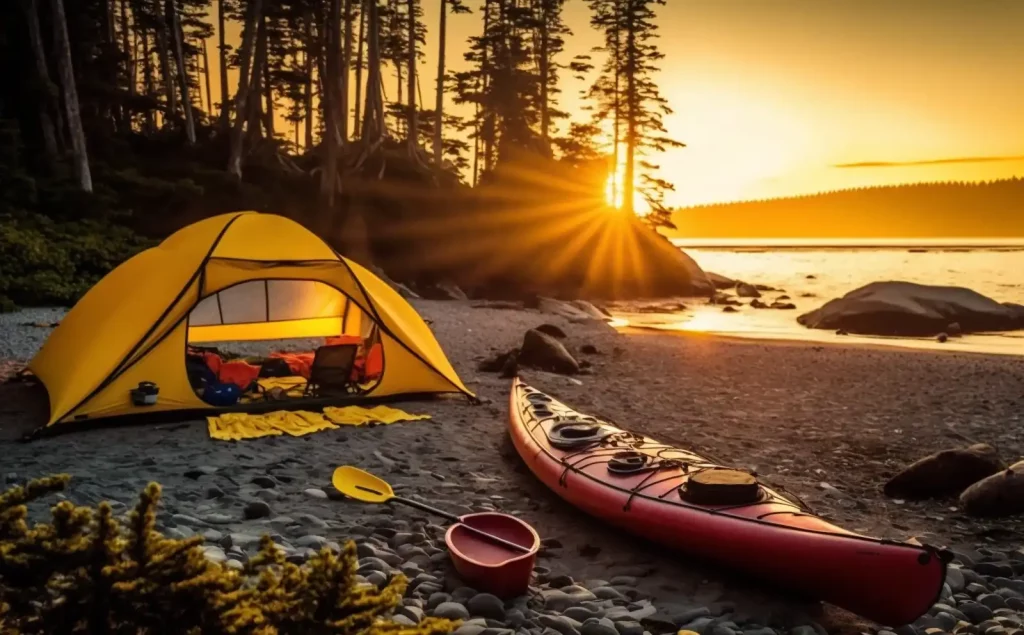 One person tent for kayak or canoe camping
