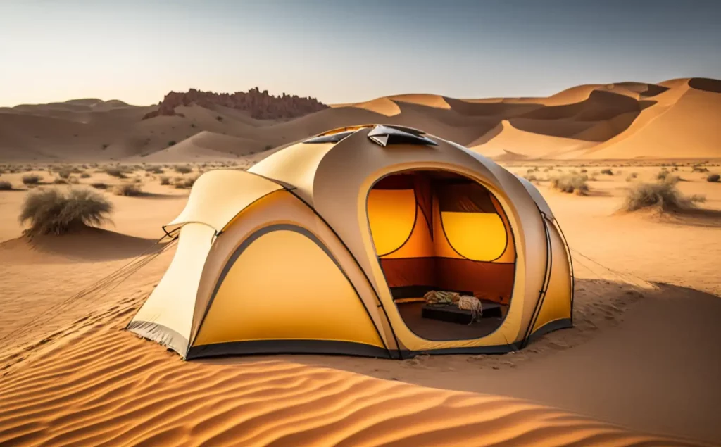 A camping dome tent