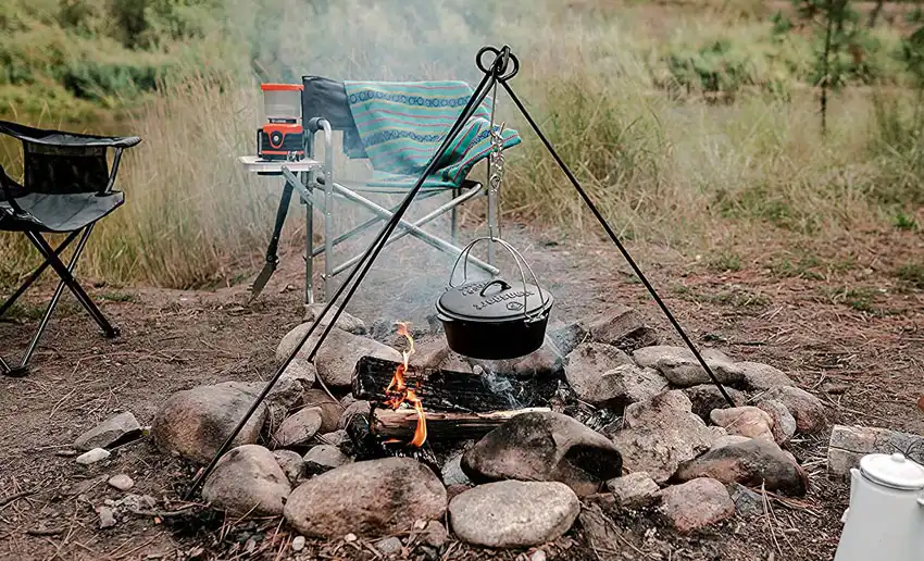 Dutch oven and campfire tripod